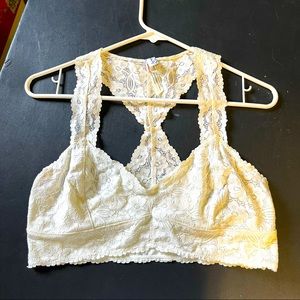 Free People Cream Lace Bralette L
